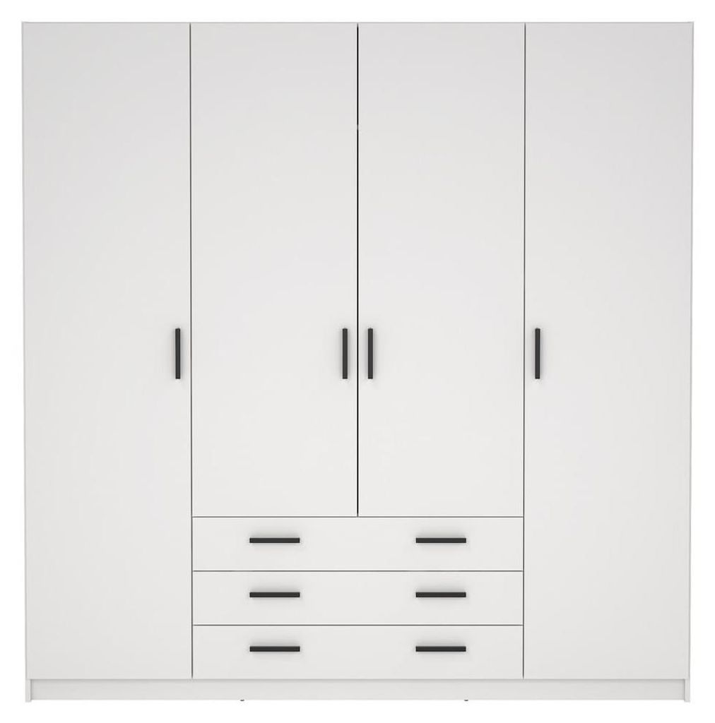 CALICOSY - Armoire 4 portes et 3 tiroirs L196 cm - PRINT Image du produit 