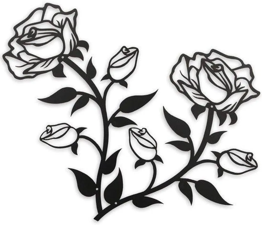 Sculpture murale rose en métal 38cm - Objet déco design en acier rose
