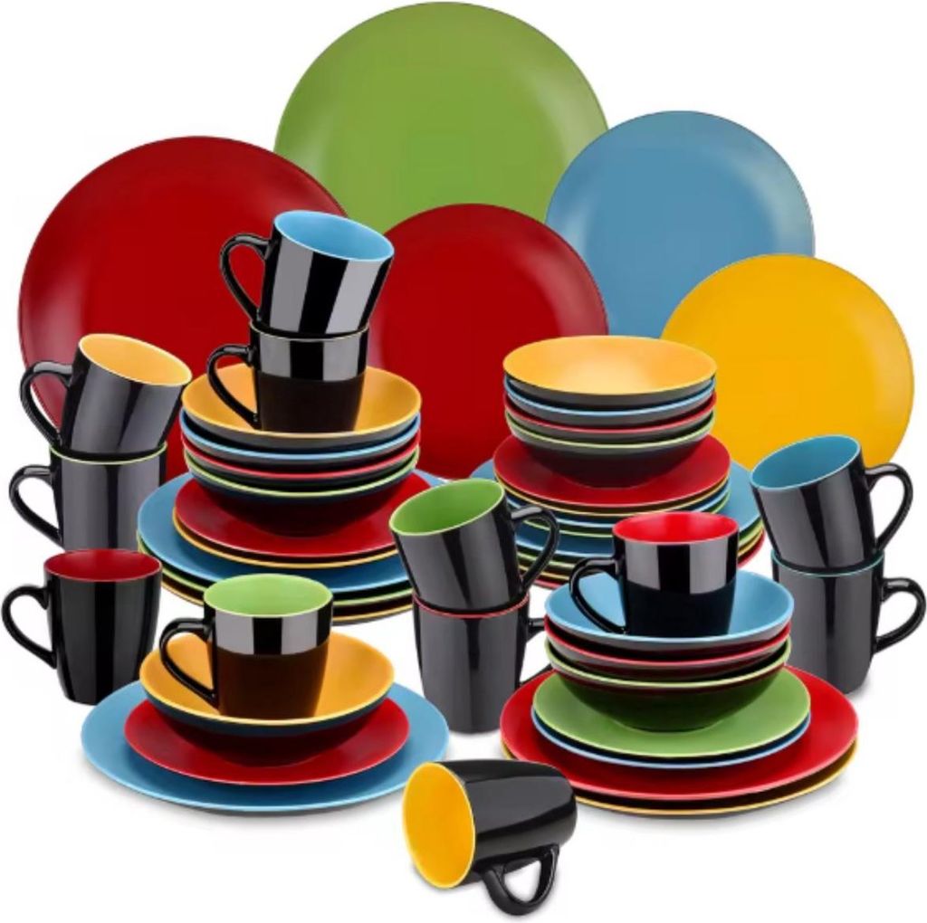 Celestial Serviesset – 48-teilig – 12 Personen – Rainbow – Tafelservices – Essteller – Tiefe Teller – Frühstücksteller – Servies ...