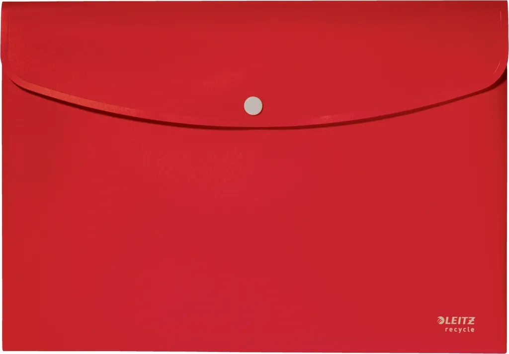 Leitz 46780025 Lot de 10 Pochettes Document A4 Recycle Grainé Rouge