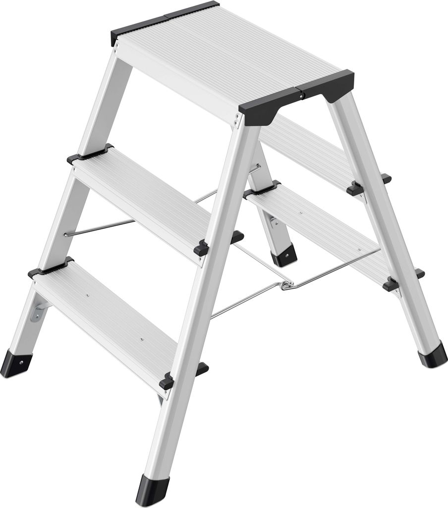 Escabeau pliable Marches 3 plateformes H.600mm Alu.avec Image du produit 