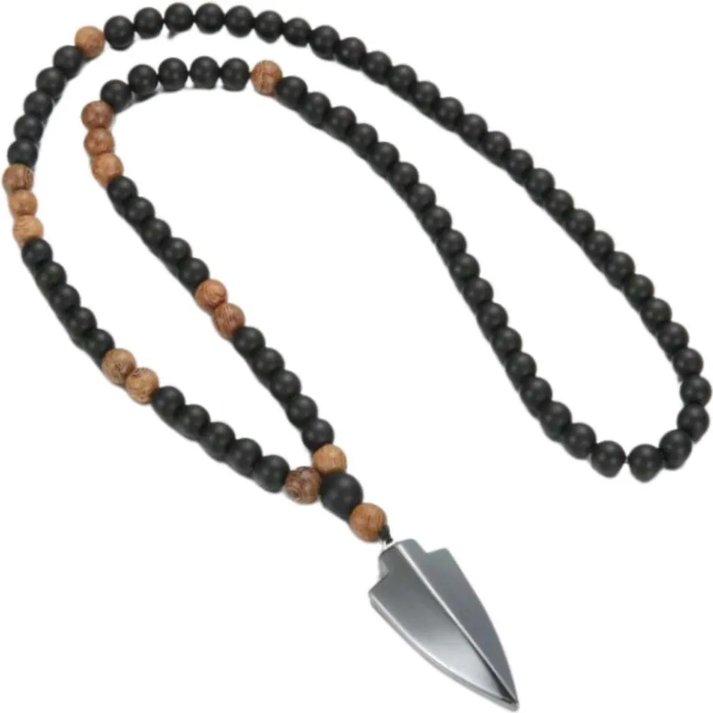 Camerazar Collana Amuleto - Perle e Ossidiana Nera per Coppie