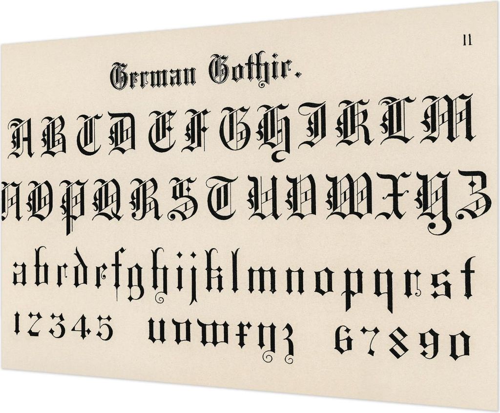 Wandtapete - Dekorative Tapete für Wohnzimmer - Tapetenfolie für Wanddekoration - 208x146 cm - gotische Buchstaben