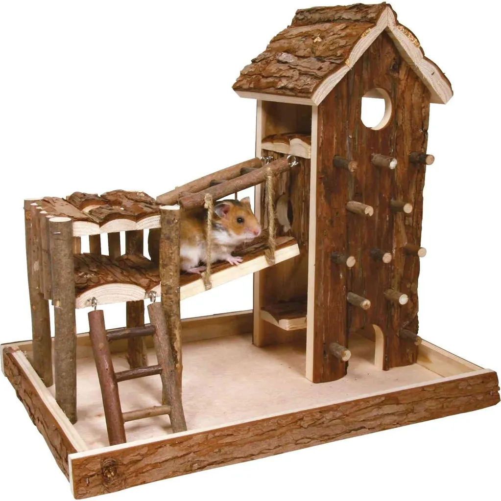 Aire de jeux Natural Living Birger Trixie en bois pour rongeurs 36cm