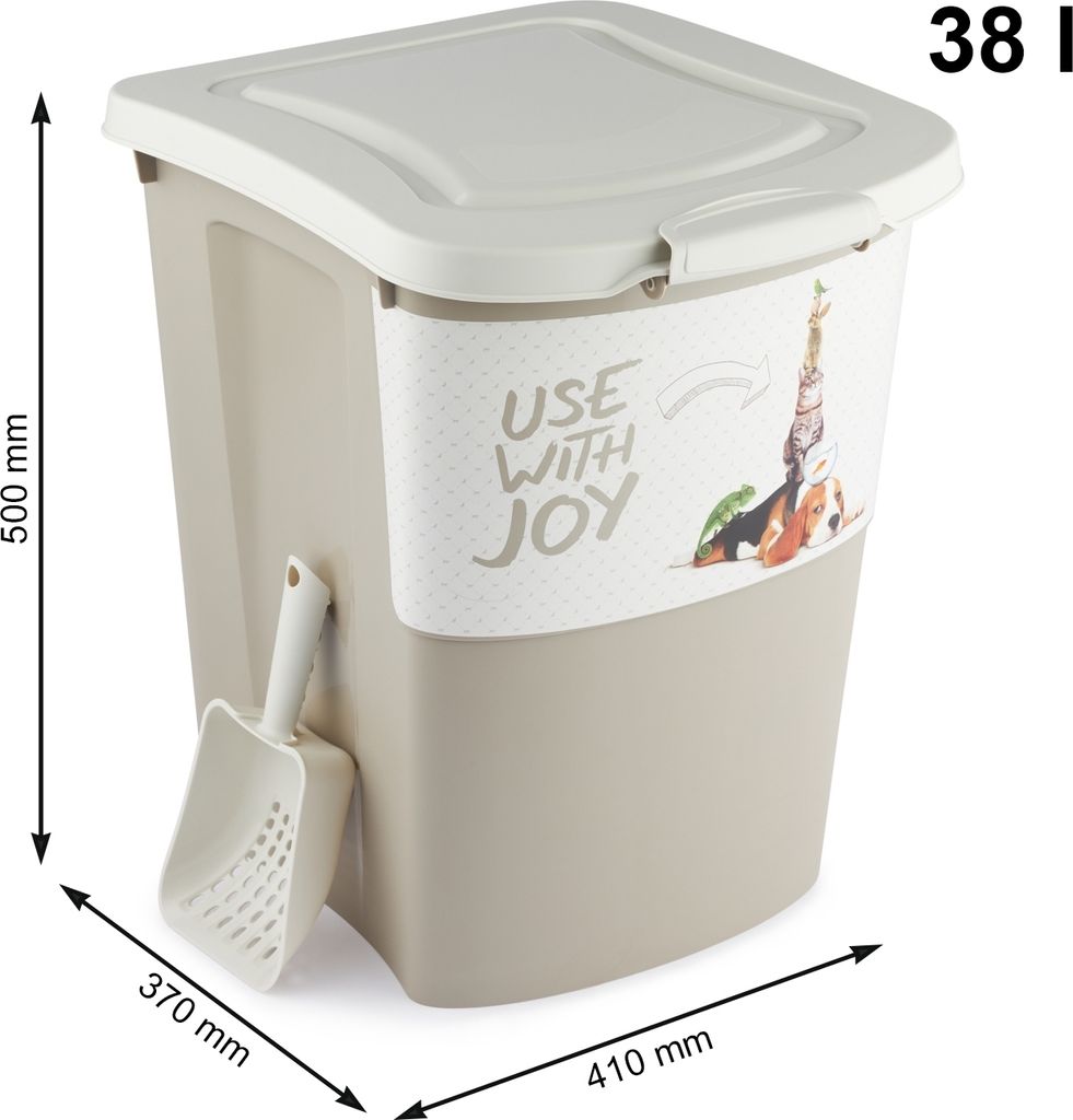 Faltbare Hundefutter-Aufbewahrungsbox – 18 Kg, Luftdicht, Mit Rollen & Griff – BPA-frei, Transparent – Für Trockenfutter, Müsli