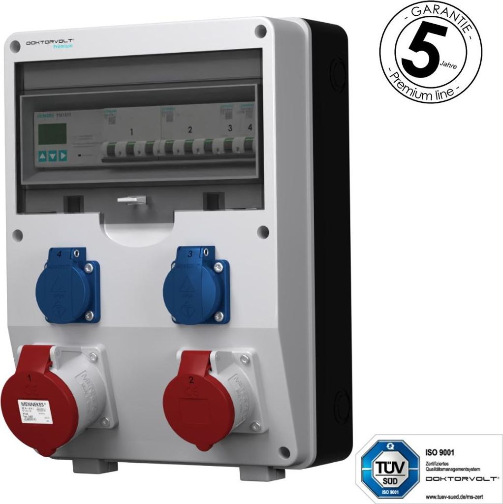 Stromverteiler pTD-S 32A 16A 2x230V 3P Zähler SIEMENS und MENNEKES Doktorvolt 4838