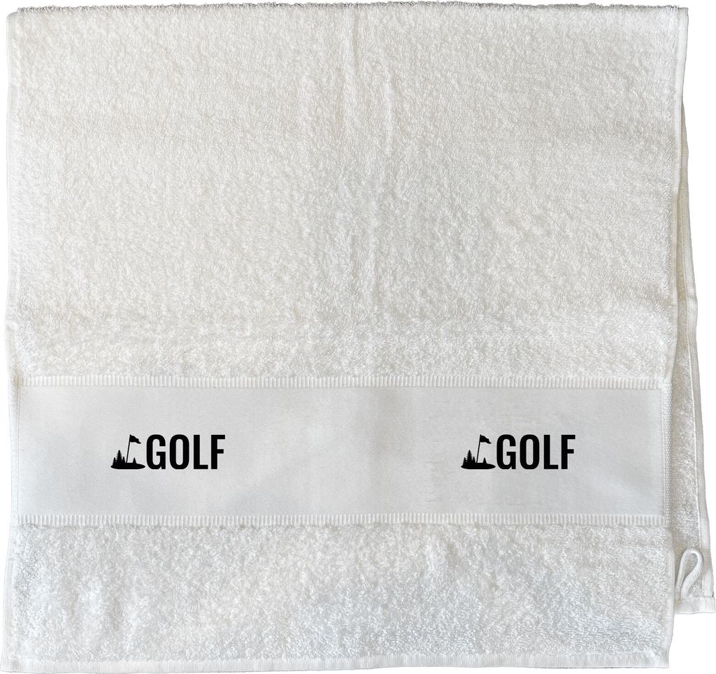 Huuraa Handtuch Golf Schriftzug 50x100cm White Baumwolle Handtuch Geschenkidee