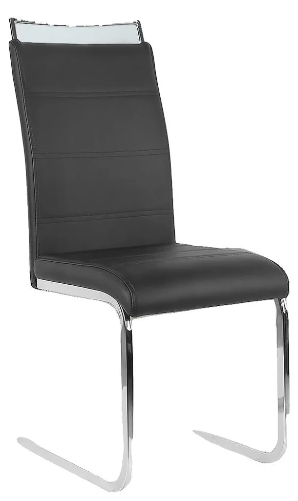 Chaises de table lot de 2 noires rembourrées pour cuisine et séjour