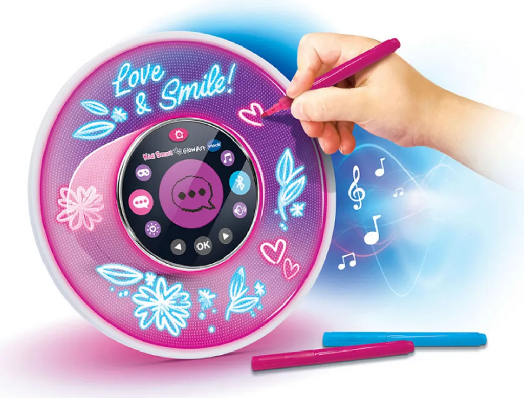 VTech 80-531904 KidiSmart Glow Art - Réveil Enfant avec Écran Néon