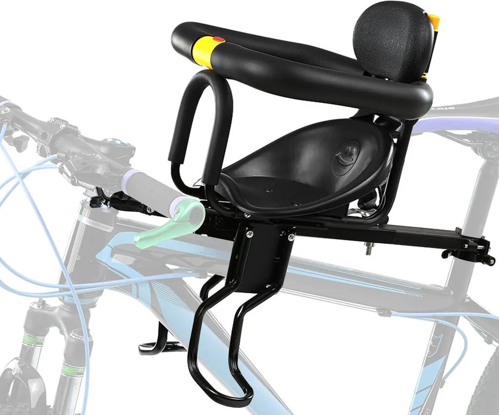 Sicherheit Kindersitze Fahrrad Fahrrad vorne Babysitze Kindersattel mit Fußpedalen Unterstützung Rückenlehne für MTB Rennrad Fahrrad