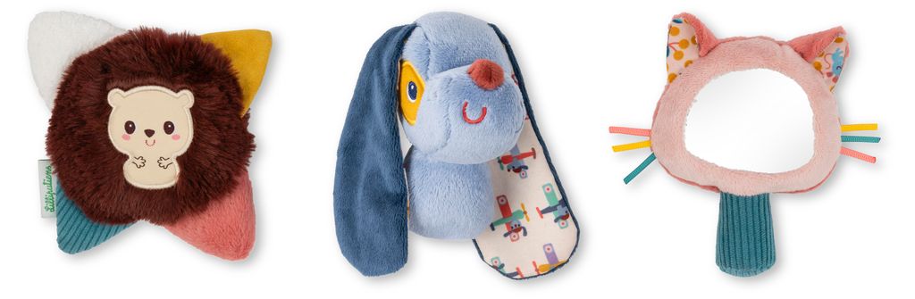 Lilliputiens sensorisches Spielzeugset Jules - Stoffrasseln für Babys