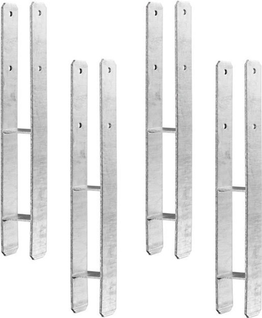 4x Pfostenträger H-Form 121x800x6