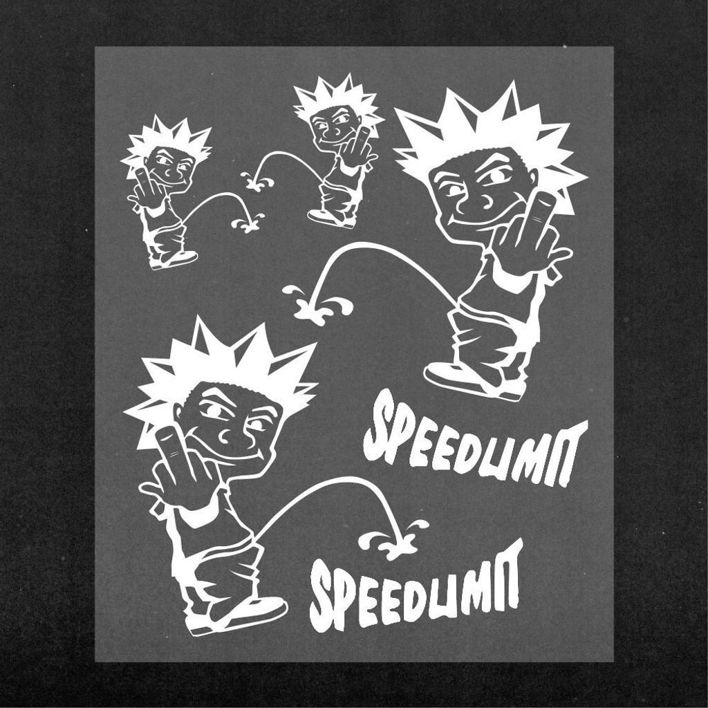Sticker Aufkleber Speed Limit Weiß 14 x 16 cm