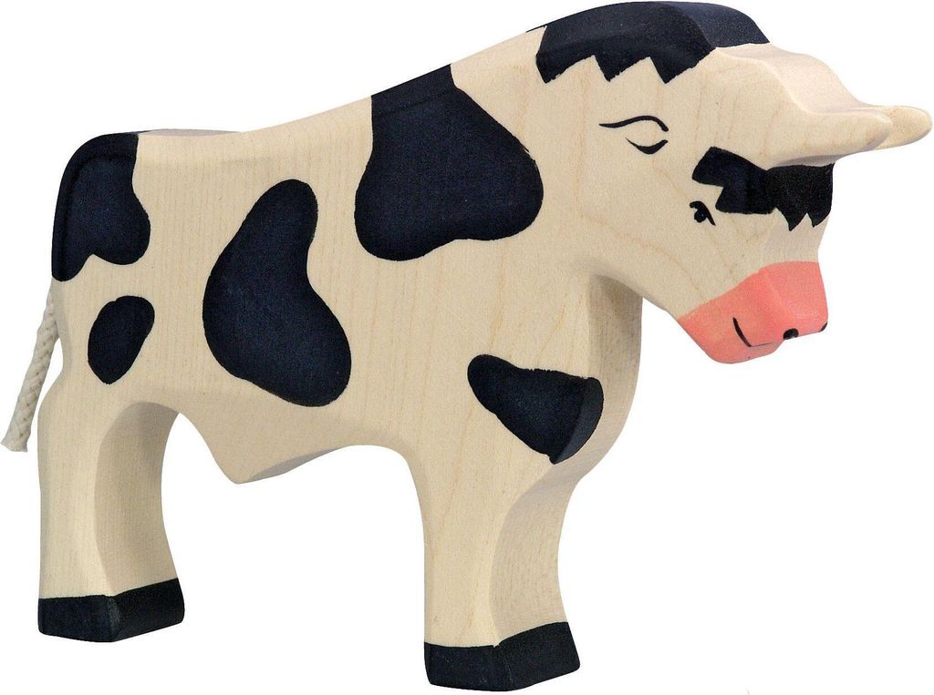 HOLZTIGER Stier aus Holz - schwarz