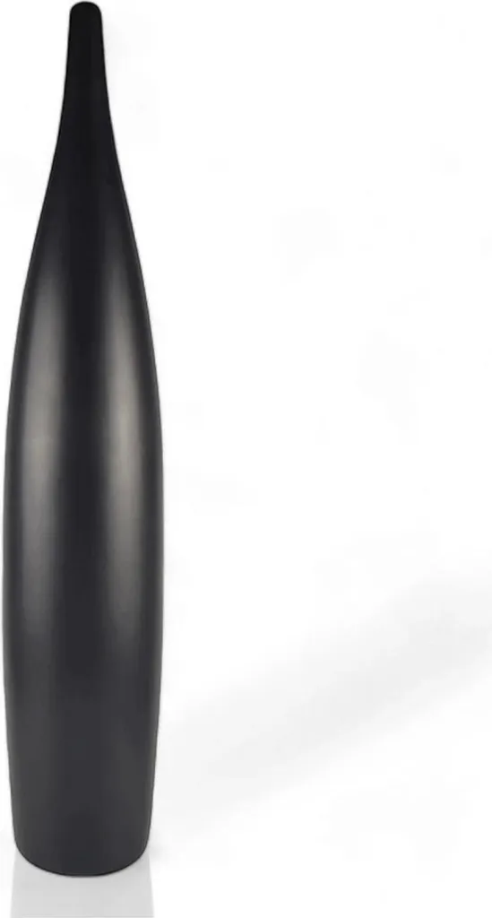 Vase en céramique noir mat Sevilla - Design sur pied hauteur 70 cm