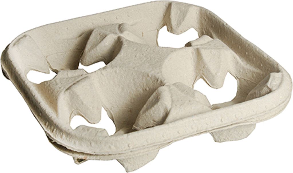 PAPSTAR Becherträger "To Go", aus Pappe, für 4 Becher Becherhalter / Tragetablett für Kaffeebecher "To Go",