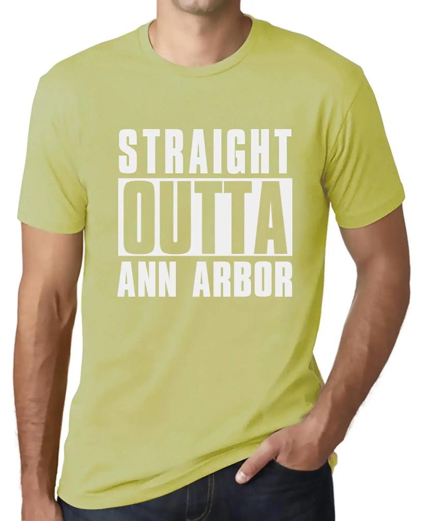 Herren Grafik T-Shirt Direkt aus Ann Arbor – Straight Outta Ann Arbor – Öko-Verantwortlich Vintage Jahrgang Kurzarm Lustige Druck Geburtstag G...