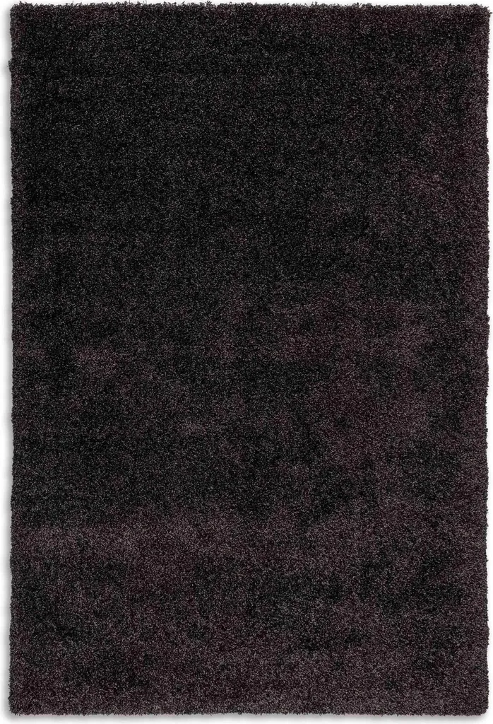 Tapis de salon shaggy noir 160x230 cm LEVERAGE SCHÖNER WOHNEN doux