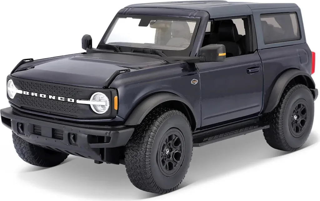 Cadeau idéal : Ford Bronco Wildtrak 2021 Maisto 1:18 bleu métal