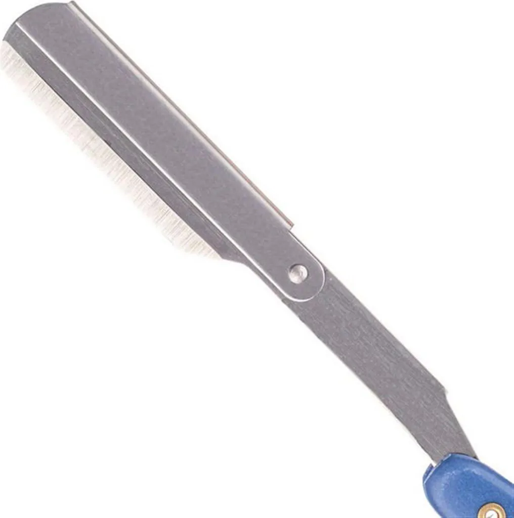 Couteau de rasage shavette bleu à lame interchangeable unique
