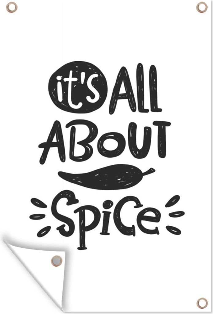 MuchoWow 80x120 cm Outdoor-Poster Gartendeko Sichtschutz Garten Poster für den Garten Zitate - Kochen - Paprika