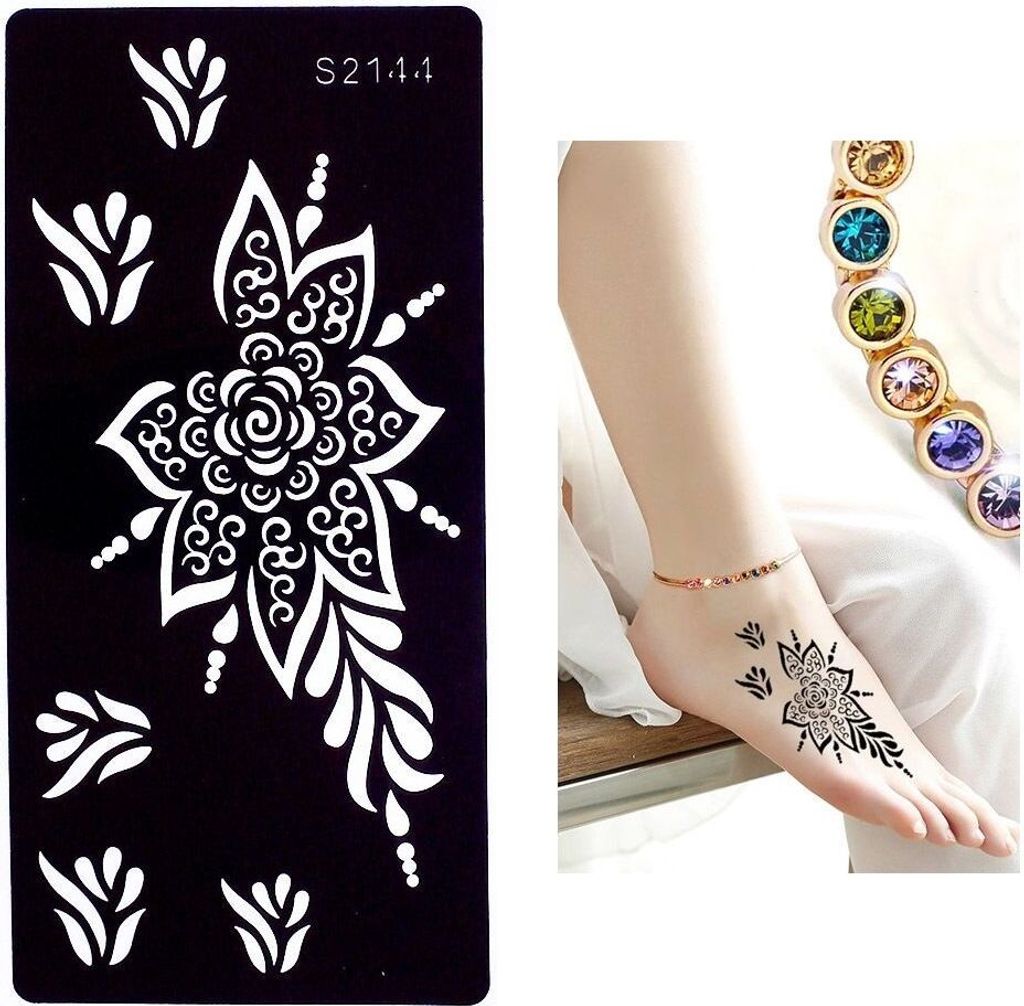 Henna Tattoo Schablone Airbrush Stencil Blume