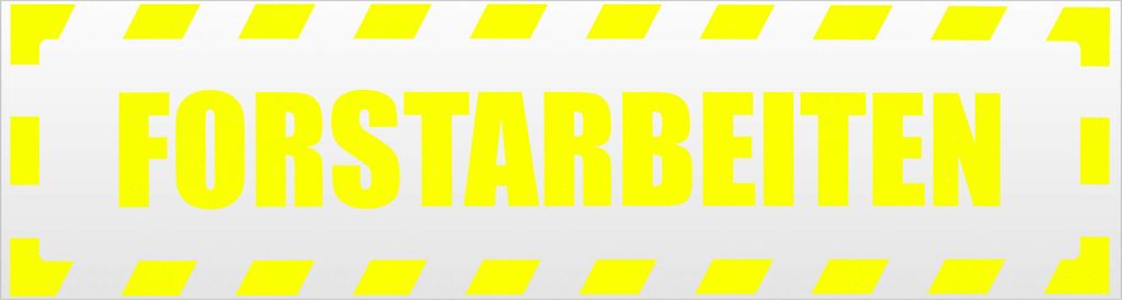 Kiwistar Forstarbeiten gestreift Magnetschild Schild magnetisch - 45cm Neongelb - Magnetfolie für Auto PKW Kfz