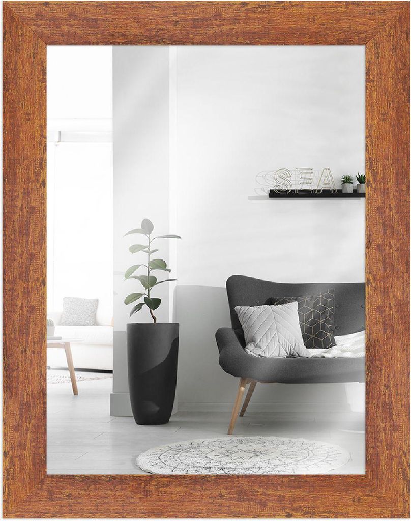 MendeFrames Wandspiegel H610 Vintage-Look braun 60x80 cm
