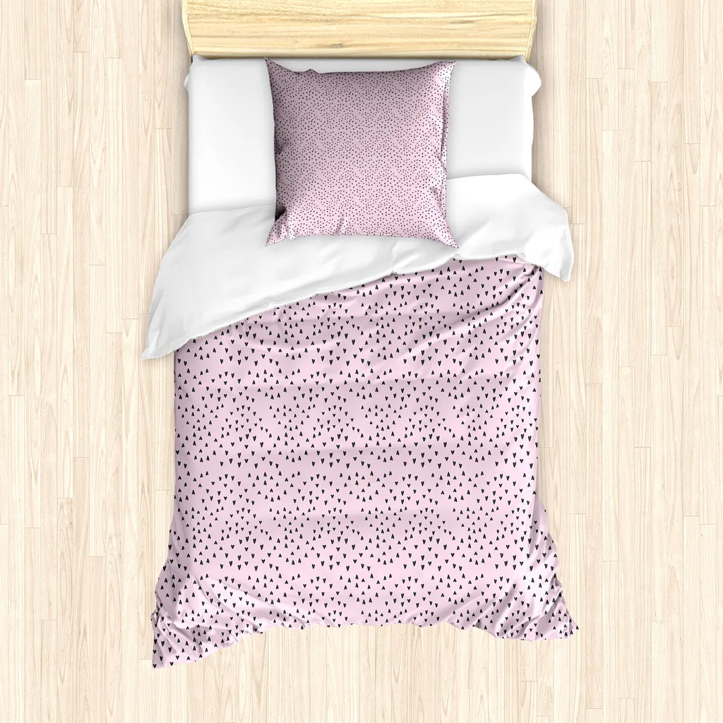 Set Letto Singolo Abakuhaus 135x200: San Valentino Rosa & Tortora