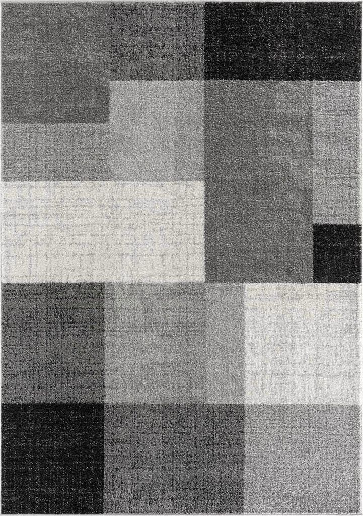 Maschinenwebteppich - Grau - 120 x 160 cm - Polypropylen - mit Karomuster