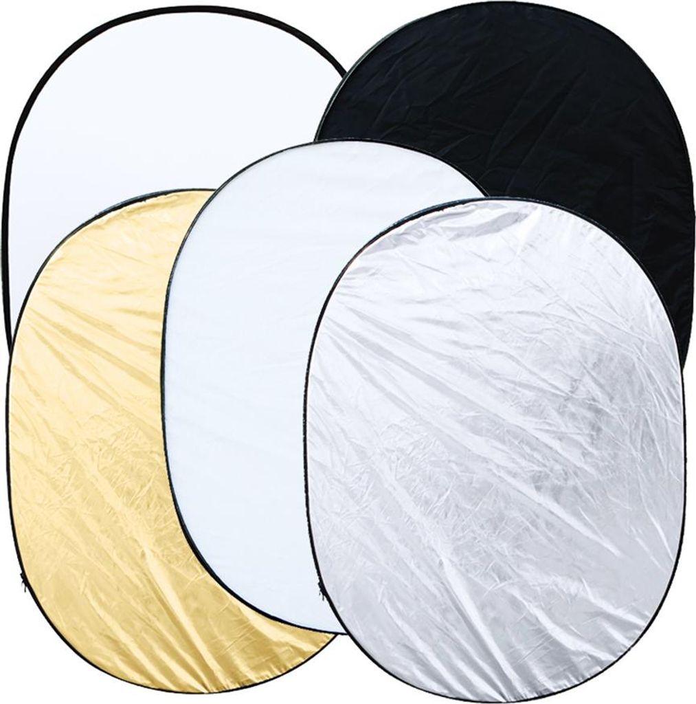 Andoer 35" * 47" / 90 120 cm Oval 5 in 1 (Gold, Silber, Weiß, Schwarz, Durchscheinend) Multi tragbarer zusammenklappbarer Studiofotofotografie-Lic...