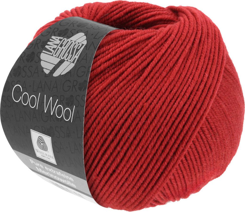 A ball of red yarn with a label.
