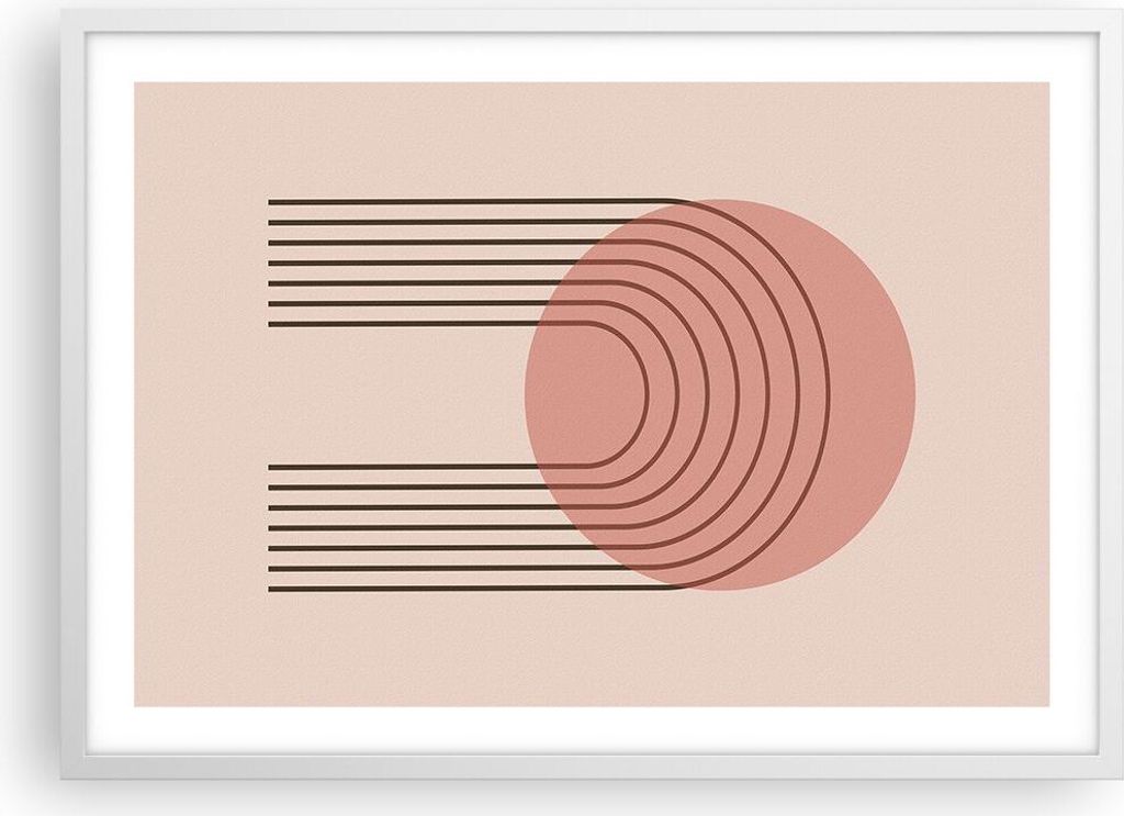 Gerahmtes Poster - Weißer Rahmen - Abstraktion Minimalismus Kreide - 70x50 cm - Wand Bild - Wanddeko - Wandbilder - Kunstposter - Wandposter - Bil...