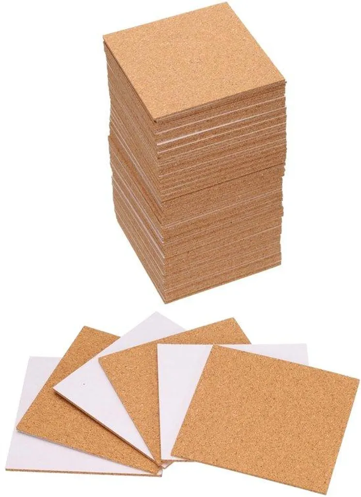 Cales en liège autocollantes 80x80x2 mm pour bricolage et protection