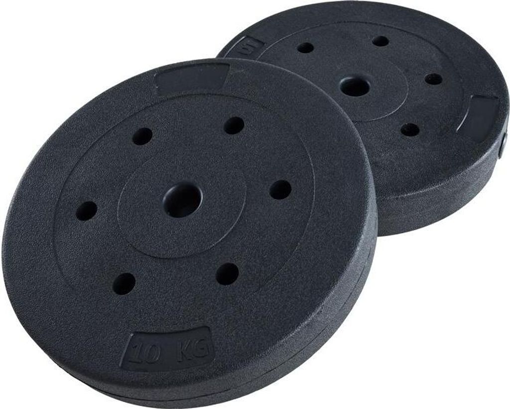Hantelgewichte Hantelscheiben 2er Set 10,0 kg Kunststoff Gewichte Zementfüllung