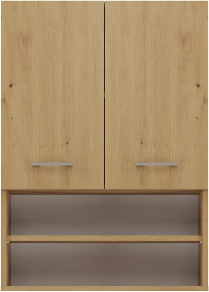 Armoire de salle de bain supérieure MARGO chêne artisan avec étagères - 2