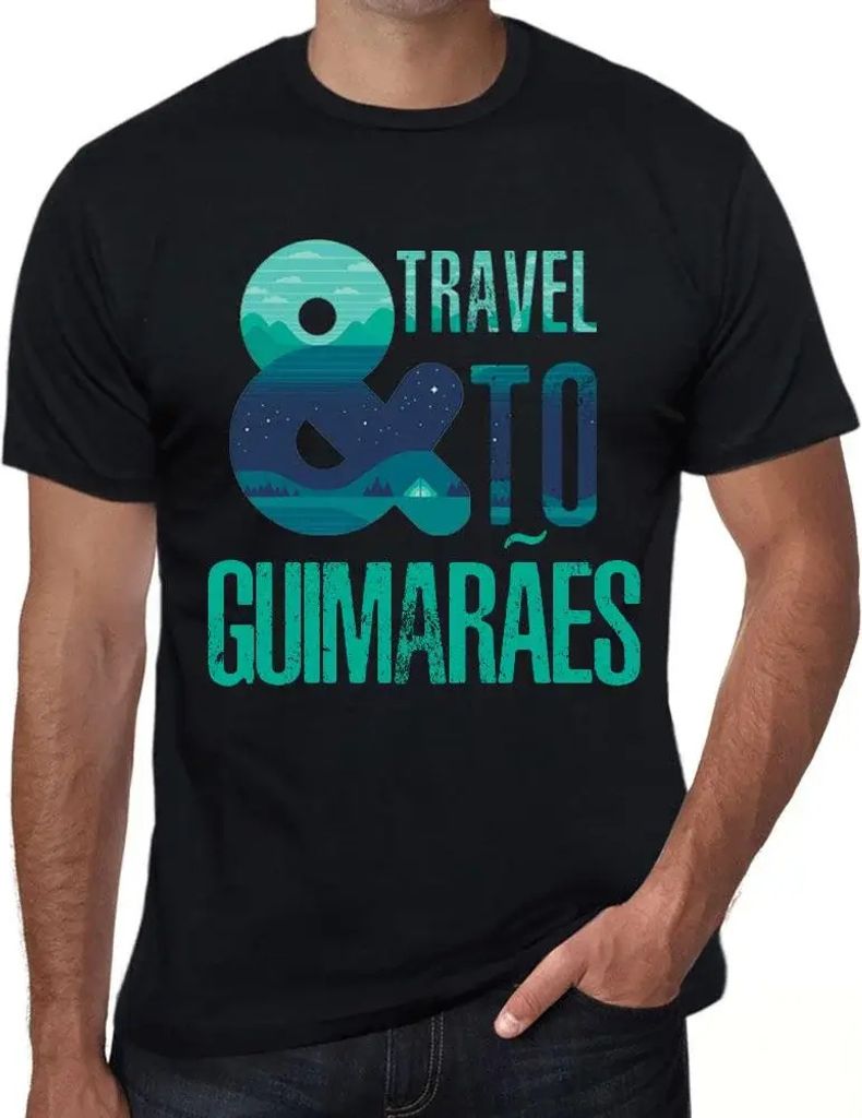 Herren Grafik T-Shirt Und Reisen nach Guimarães – And Travel To Guimarães – Öko-Verantwortlich Vintage Jahrgang Kurzarm Lustige Druck Geburt...