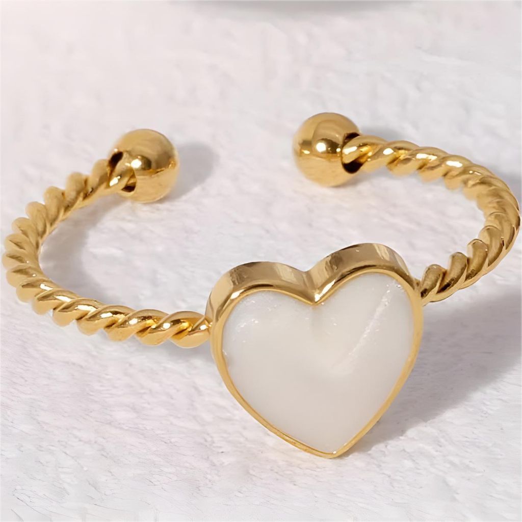 Eleganter Roségold Damenring mit Herz - Verstellbar KP39046