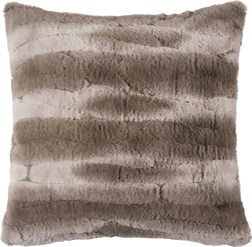 Pad Kissenhülle COZY 45 x 45 cm taupe Kunstfell-Optik mit RV weich plus Füllung gratis