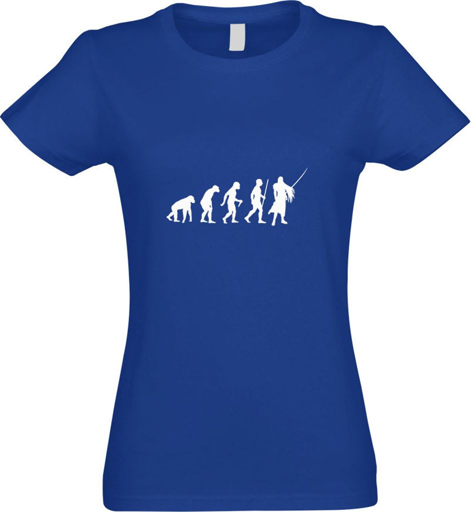 Kiwistar - T-Shirt tailliert - Damen - royal - Videospielheld Evolution - mit Motiv Bedruckt - Funshirt Design - Sport - Freizeit - Damen - XXL