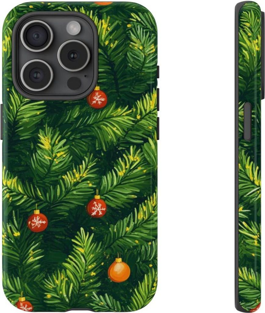 Festliche Tannenzweige mit Christbaumschmuck – Hülle Kompatibel mit iPhone 15 Pro