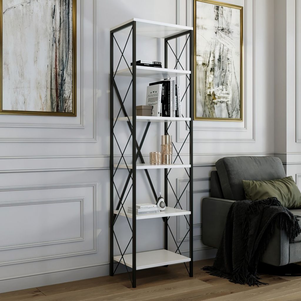 Skye Decor, Suadiye - White, Bücherregal, Weiß, 100 % Produktbild 