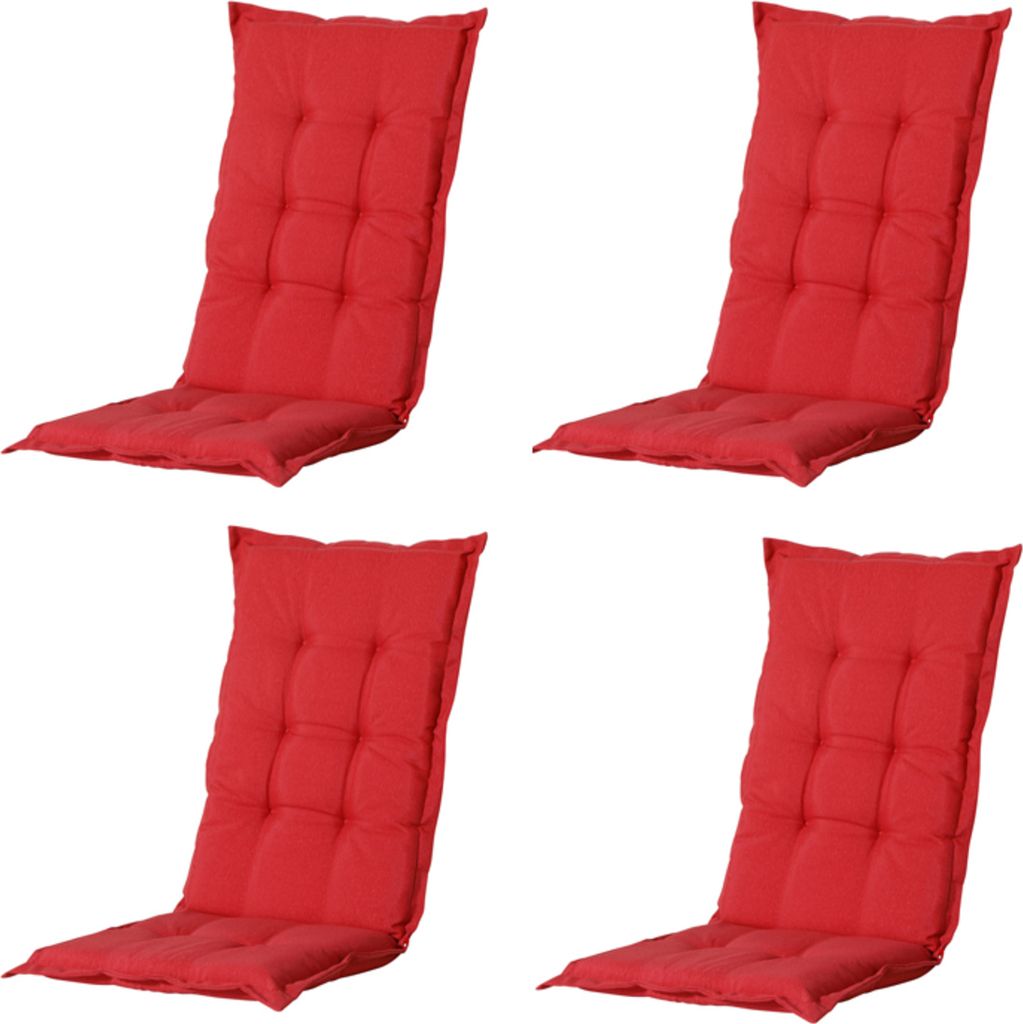Madison - Gartenstuhlauflage Low Back Panama ziegelrot - Ca. 105x50 cm - 4er-Set