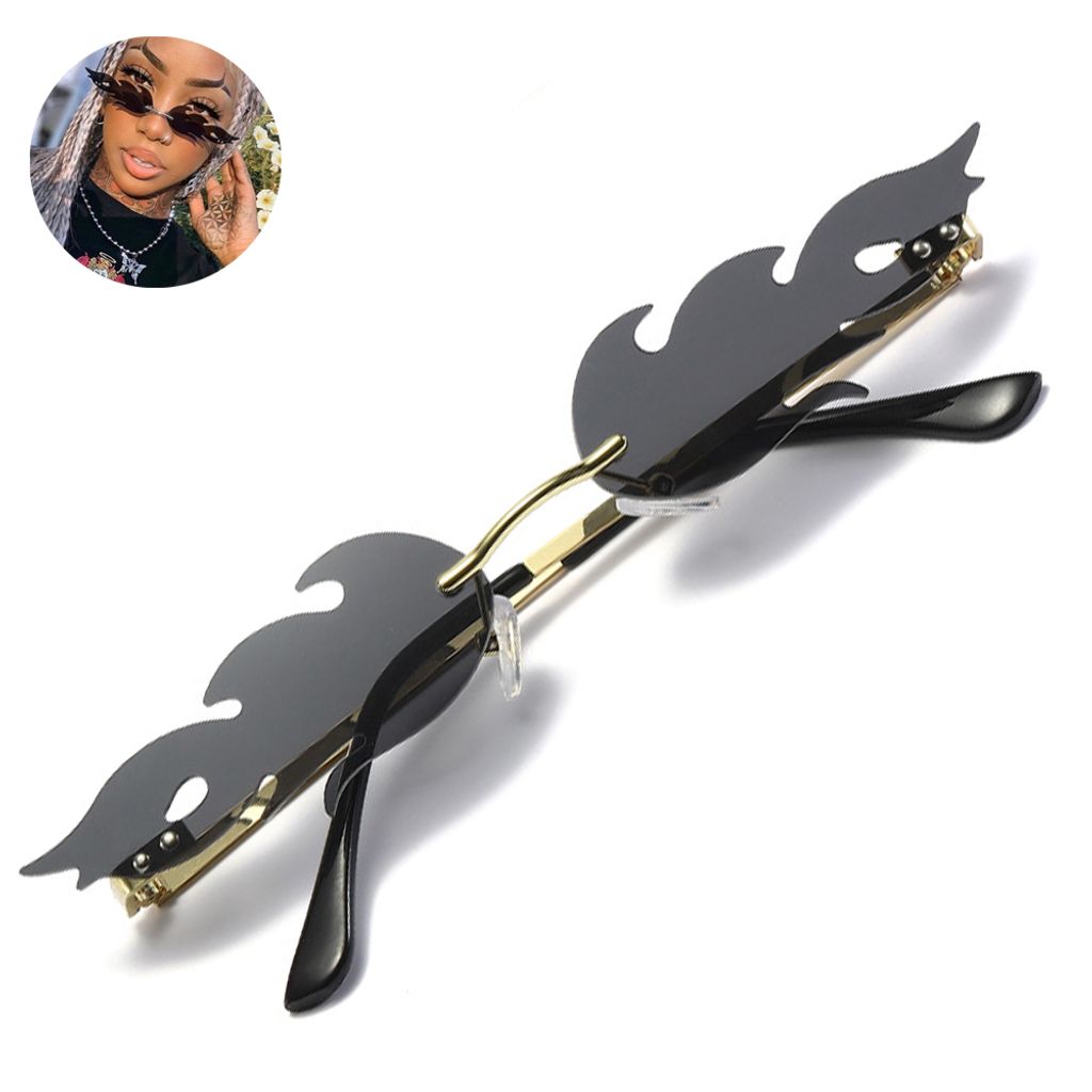Feuerflamme Sonnenbrille randlose Flamme geformte Produktbild 2
