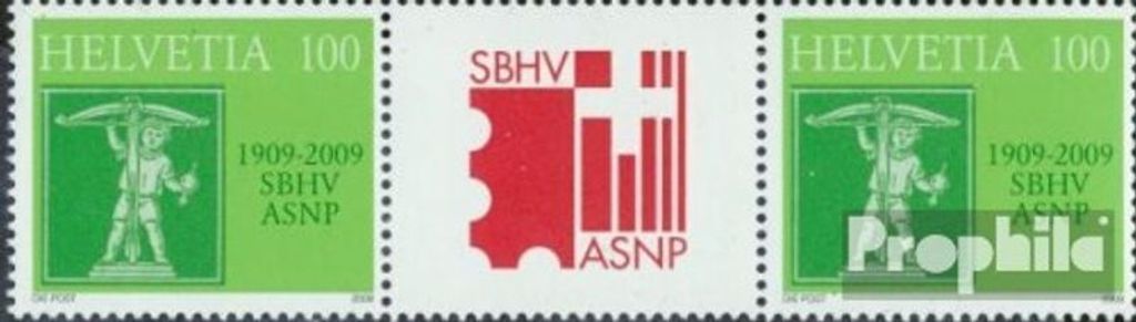 Briefmarken Schweiz 2009 Mi 2117 Dreierstreifen (kompl.Ausg.) postfrisch 100 Jahre SBHV