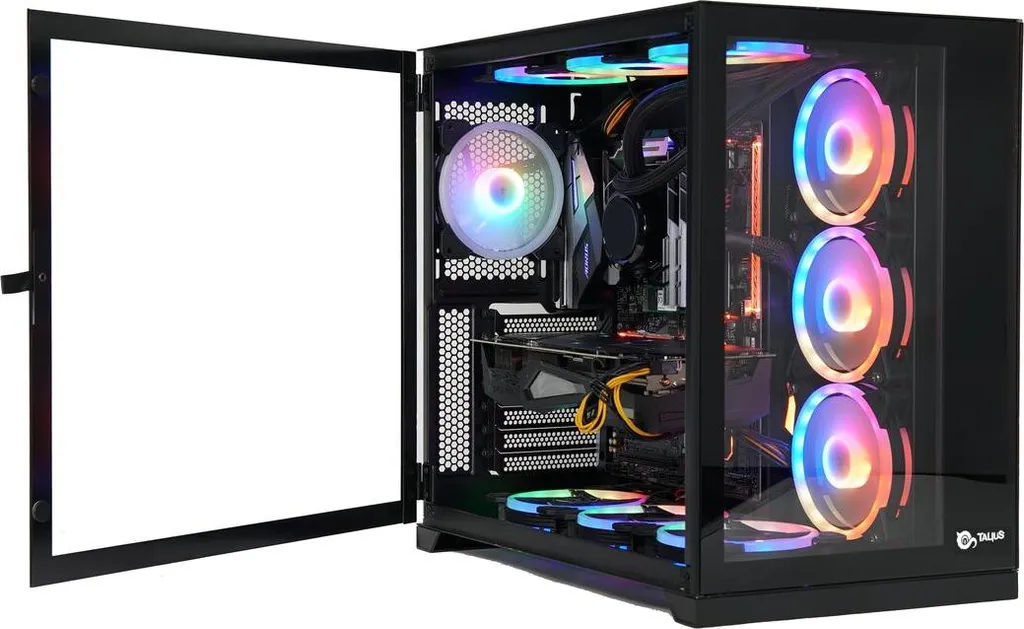 Boîtier PC RGB Talius Zeus Noir avec Panneau Latéral en Verre Trempé ATX