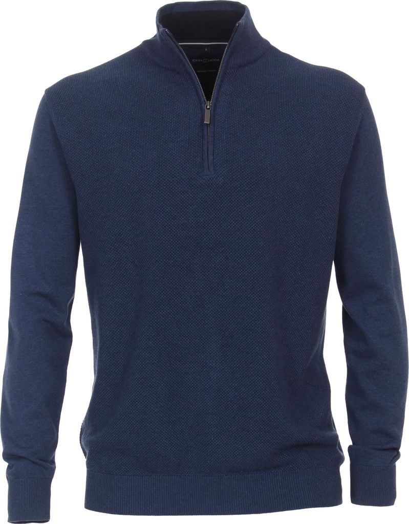 CASAMODA Herren Stricktroyer Langarm Regular-Fit Blau 4XL