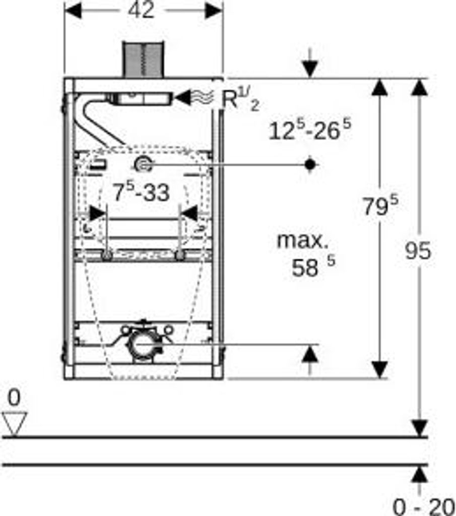 Geberit 461622001 GIS Element für Urinal, 100 cm,