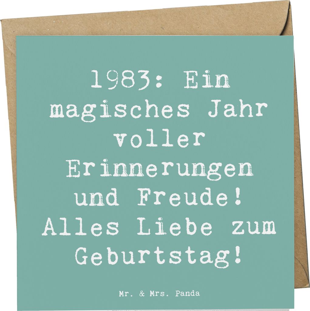 Mr. & Mrs. Panda Glückwunschkarte Spruch 1983 Geburtstagserinnerungen - Meeresbrise - Geschenk, unvergessliches, faltkarte, Alter, alles Liebe, ma...
