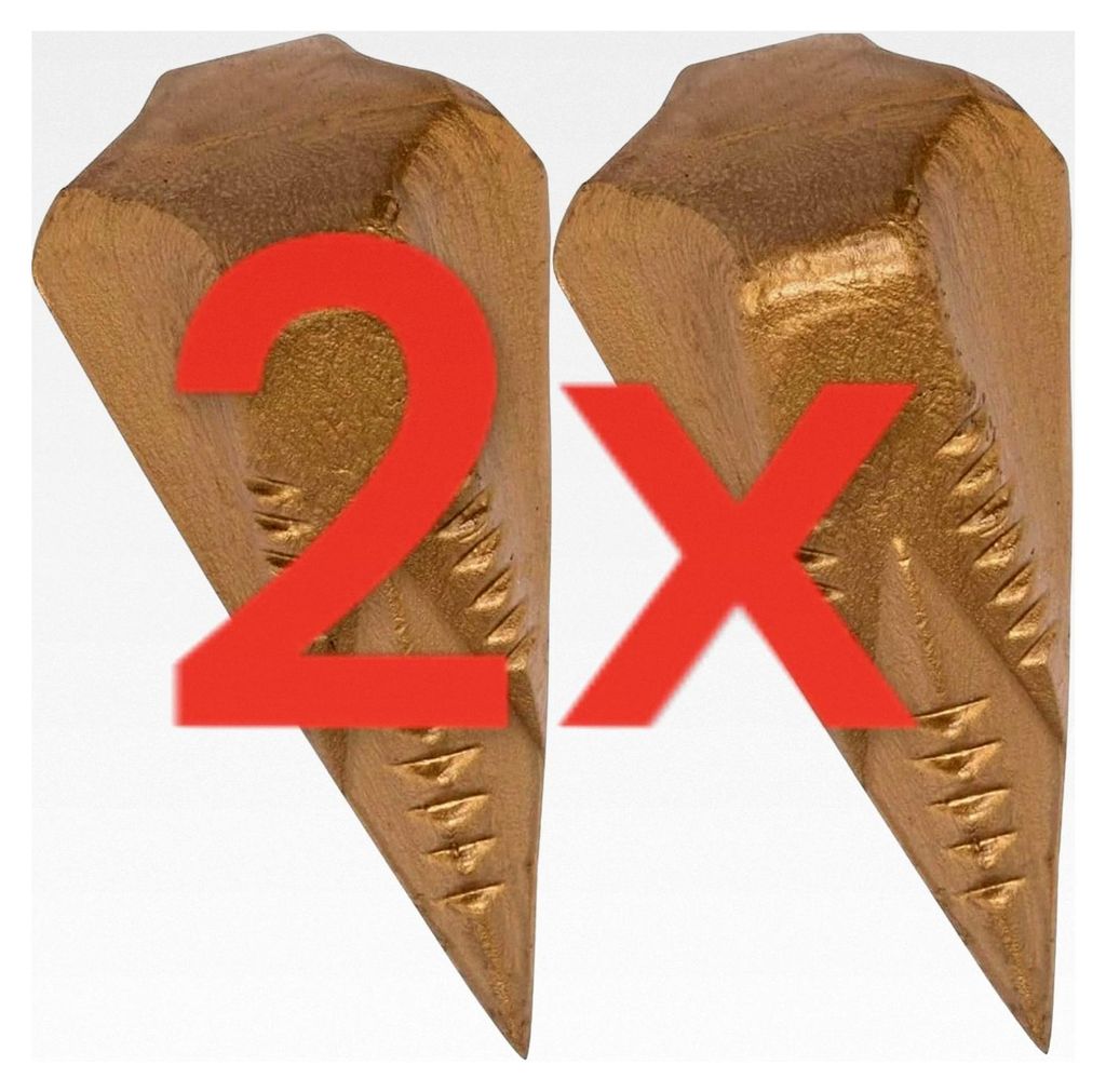 2X Spaltgranate ca. 1,6 kg Hochwertiger Spaltkeil Keil-Kreuzform Spezialstahl für Holzspaltung